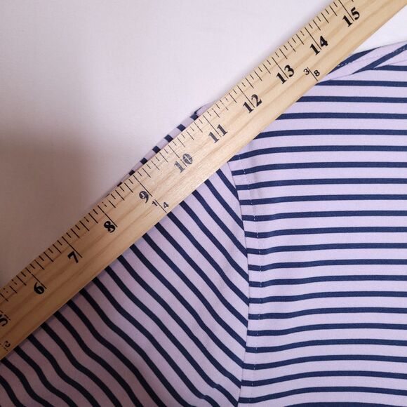 Southern Tide Polo Shirt Mens XXL Striped Pink, Navy Performance - Picture 8 of 11